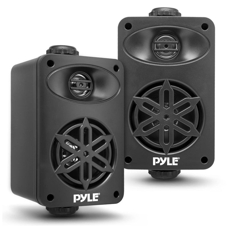 PYLE Outdoor Speakers- Waterproof Marine Grade Speakers, Universal Mounting, Heavy Duty ABS Construction- Boat, Patio, Pool, Indoor Outdoor Use- Black - Image 1