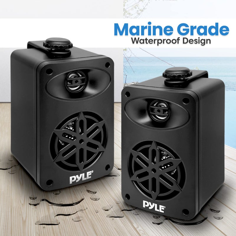 PYLE Outdoor Speakers- Waterproof Marine Grade Speakers, Universal Mounting, Heavy Duty ABS Construction- Boat, Patio, Pool, Indoor Outdoor Use- Black - Image 5