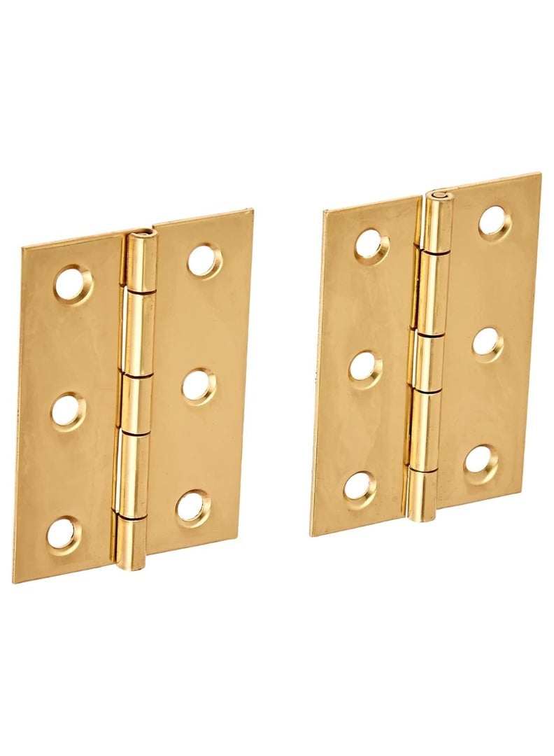 KNP KNP Brass 2mm Thick Hinges Pack of 2pcs 3 is a Premium Set of Door Hinges Designed for Durability Strength and Aesthetic Appeal.  - Image 2