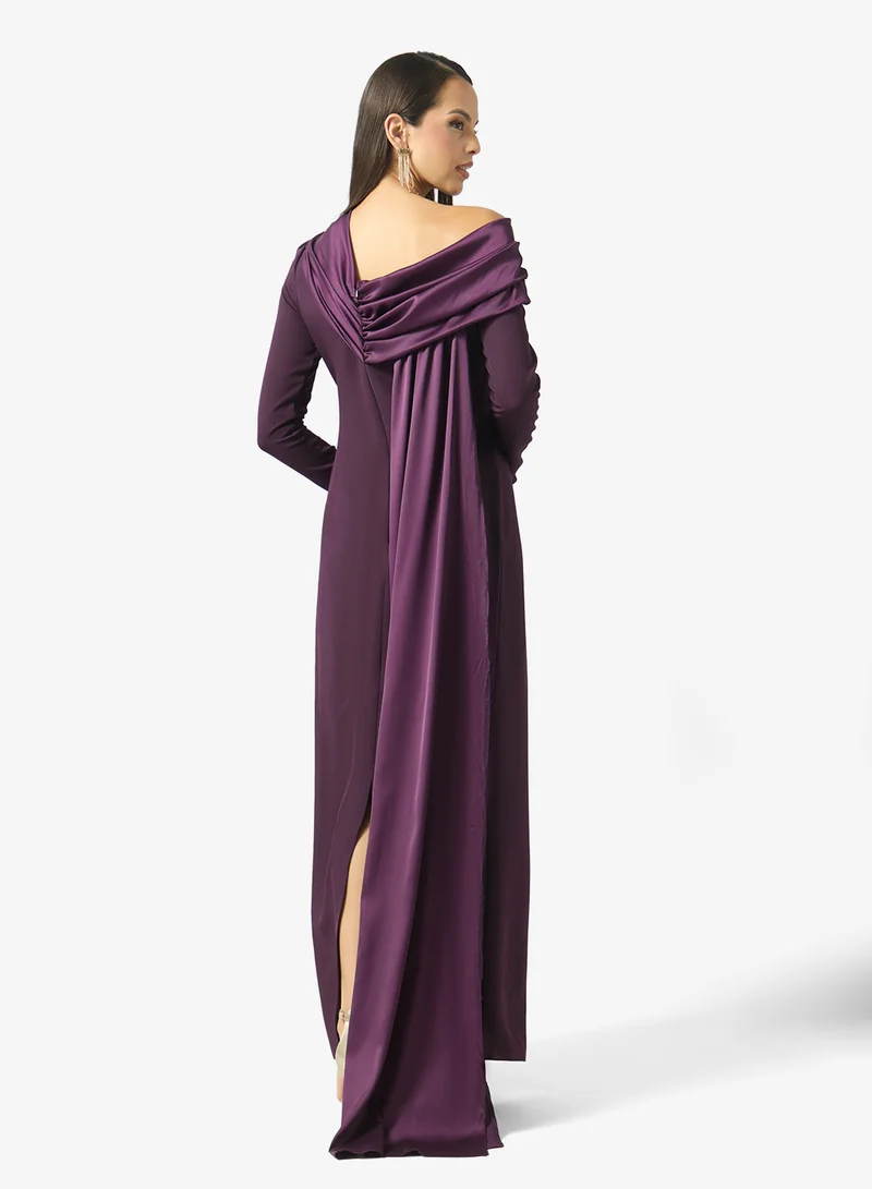 Namshi X  Contrast Toned Drapped Dress for Women | Best Price UAE