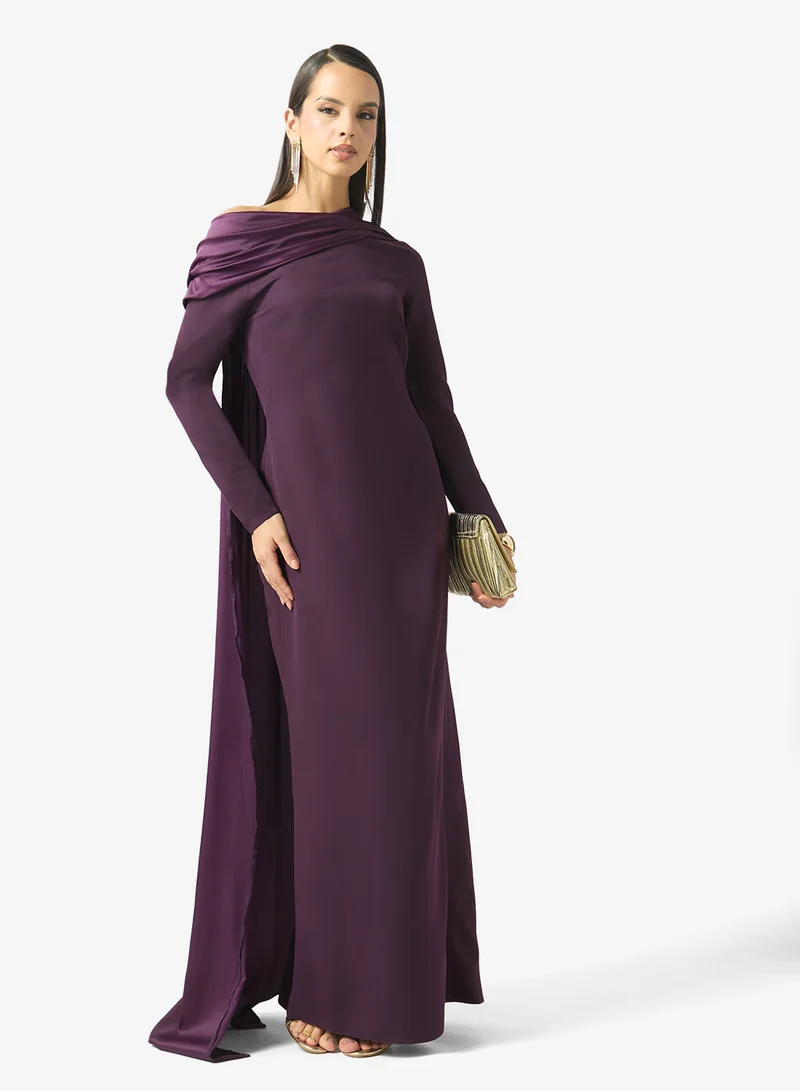 Namshi X  Contrast Toned Drapped Dress for Women | Best Price UAE