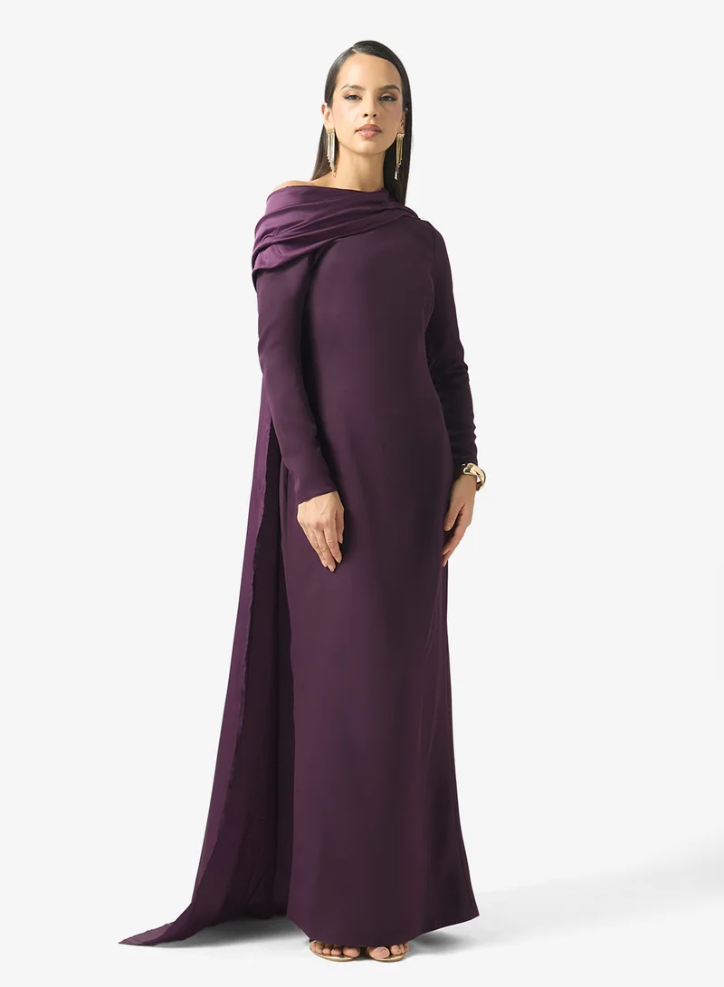 Contrast Toned Drapped Dress