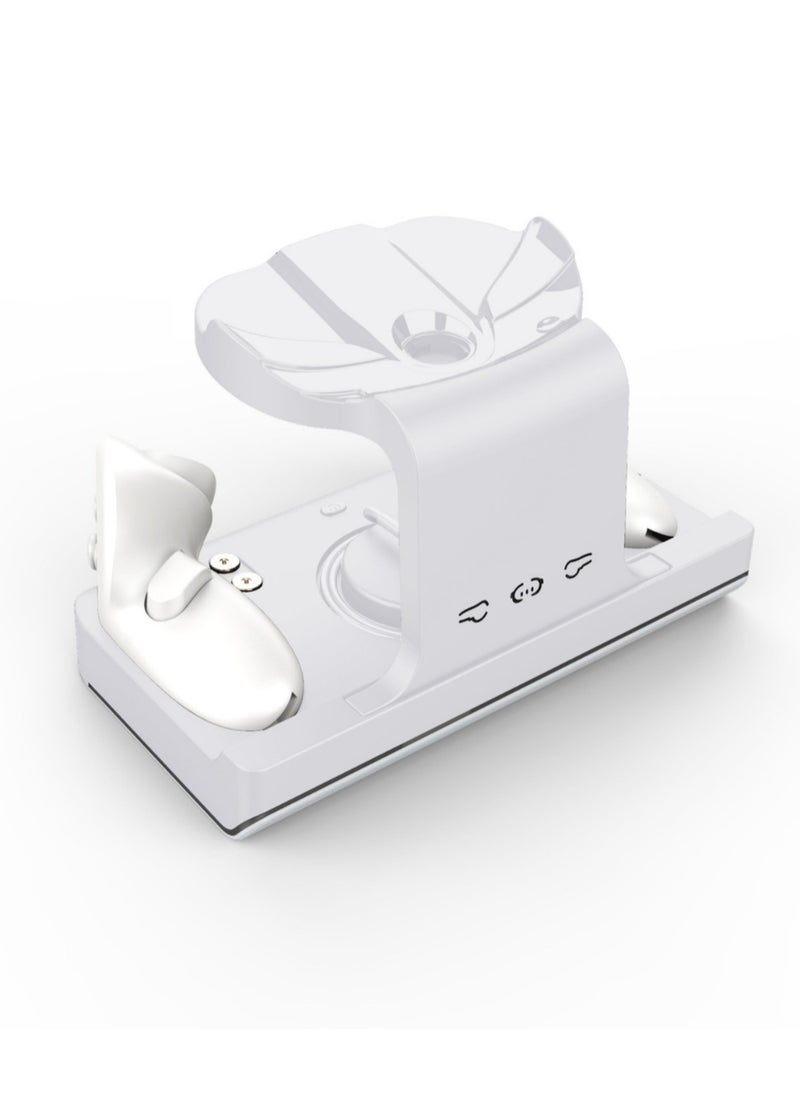 محطة شحن لـ Meta Quest 3، مجموعة ستاند محطة شحن مغناطيسية USB لنظارة Quest 3 VR وتحكم Touch Controller، مع مؤشر LED ملون للشحن السريع.