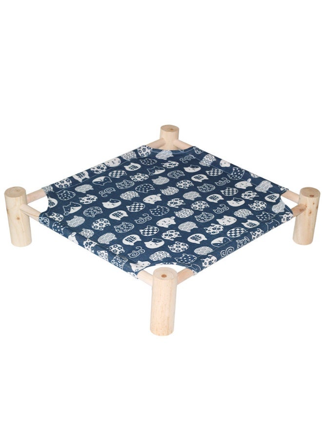 سرير خشبي للكلاب والقطط مقاس 53*48*13 سم - مناسب لكل الفصول | قابل للتنفس وقابل للإزالة | مثالي للسرير المريح للقطط والكلاب التي تزن أقل من 18 رطلاً - Image 2