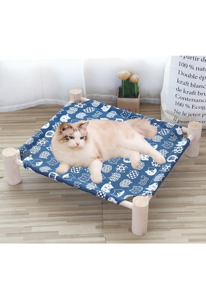 سرير خشبي للكلاب والقطط مقاس 53*48*13 سم - مناسب لكل الفصول | قابل للتنفس وقابل للإزالة | مثالي للسرير المريح للقطط والكلاب التي تزن أقل من 18 رطلاً - Image 5