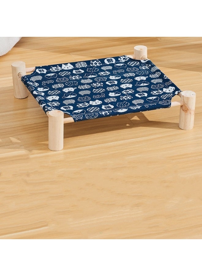 سرير خشبي للكلاب والقطط مقاس 53*48*13 سم - مناسب لكل الفصول | قابل للتنفس وقابل للإزالة | مثالي للسرير المريح للقطط والكلاب التي تزن أقل من 18 رطلاً - Image 4