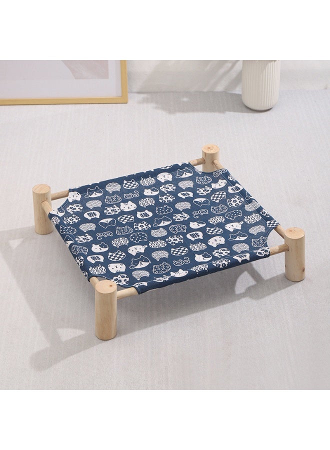 سرير خشبي للكلاب والقطط مقاس 53*48*13 سم - مناسب لكل الفصول | قابل للتنفس وقابل للإزالة | مثالي للسرير المريح للقطط والكلاب التي تزن أقل من 18 رطلاً - Image 3