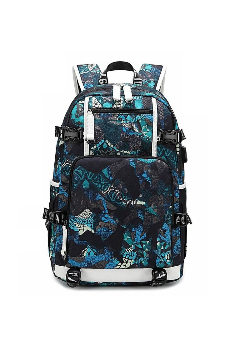 Aolida 1-Piece Men's Korean Version Laptop Backpacks Minimalist Middle School Student Backpack Heat Transfer Printed Casual Backpack - Image 1