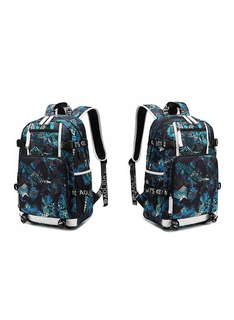 Aolida 1-Piece Men's Korean Version Laptop Backpacks Minimalist Middle School Student Backpack Heat Transfer Printed Casual Backpack - Image 2