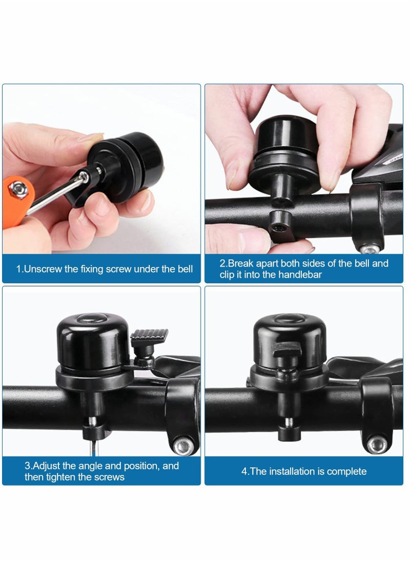SYOSI Concealed Bike Bell for Apple AirTag, Bike GPS Tracker, AirTag Bike Mount, Classic Loud Sound of Black Bells, Fits 0.87 to 1 Inch Bike Handlebars Best Gifts for Teen Boys Girls  - Image 4