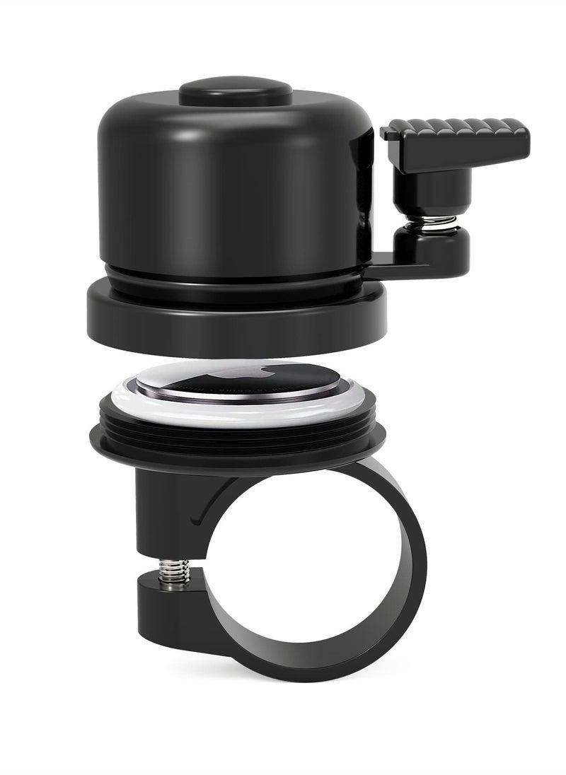 SYOSI Concealed Bike Bell for Apple AirTag, Bike GPS Tracker, AirTag Bike Mount, Classic Loud Sound of Black Bells, Fits 0.87 to 1 Inch Bike Handlebars Best Gifts for Teen Boys Girls  - Image 1