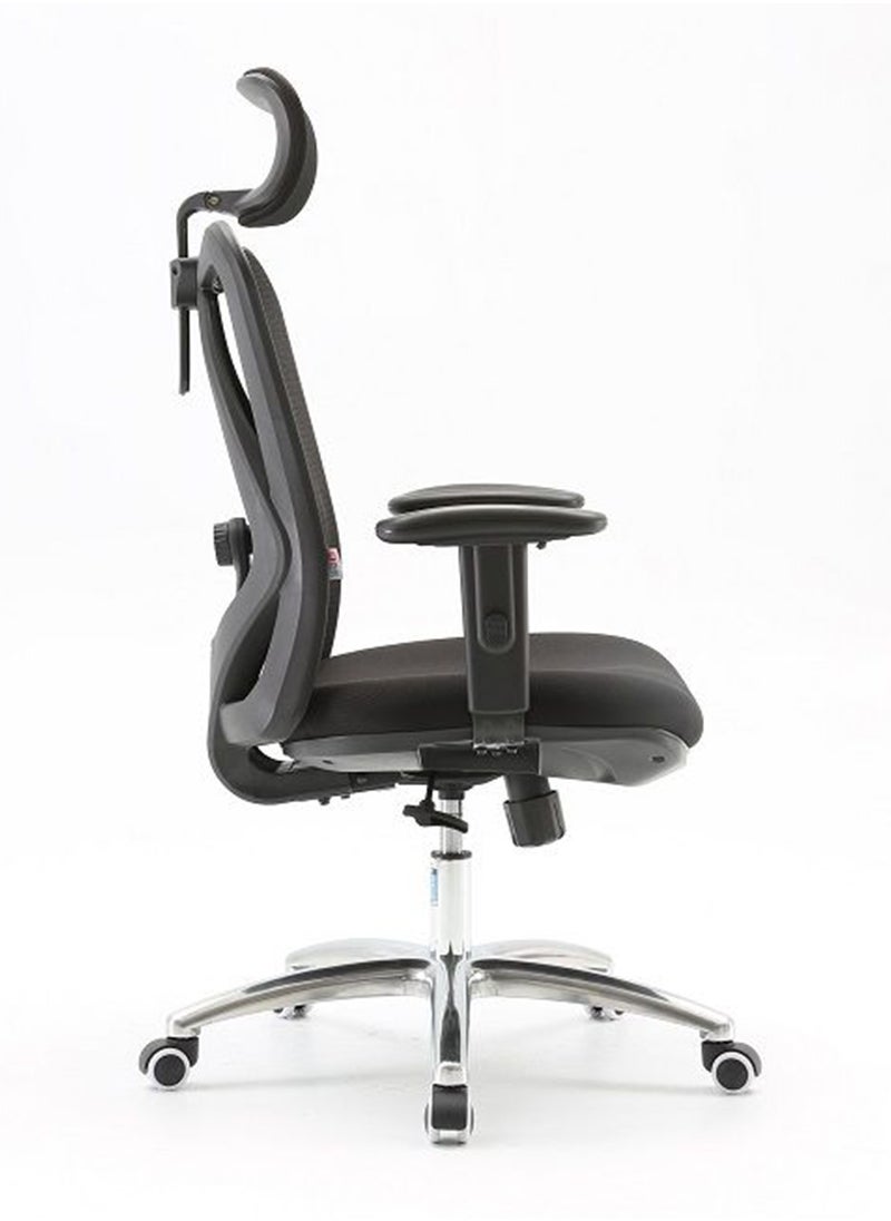 SIHOO - Mahmayi Sihoo M18 Office Desk Chair, Ergonomic Computer Office Chair with Adjustable Headrest and Lumbar Support,High Back Executive Swivel Chair Black - Image 1