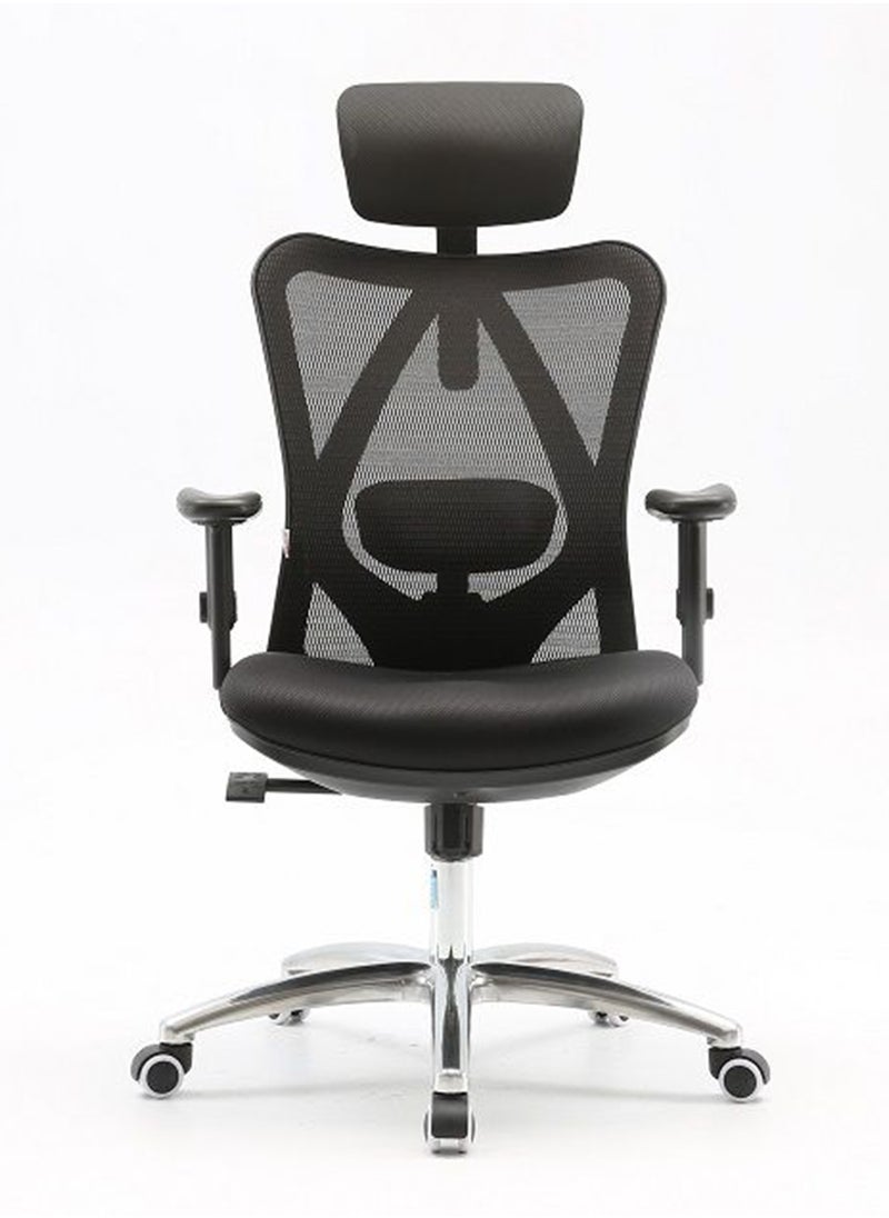 SIHOO - Mahmayi Sihoo M18 Office Desk Chair, Ergonomic Computer Office Chair with Adjustable Headrest and Lumbar Support,High Back Executive Swivel Chair Black - Image 1