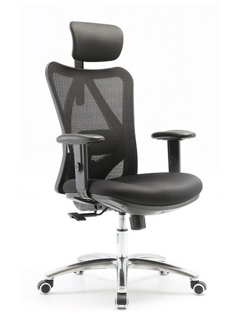 SIHOO - Mahmayi Sihoo M18 Office Desk Chair, Ergonomic Computer Office Chair with Adjustable Headrest and Lumbar Support,High Back Executive Swivel Chair Black - Image 1