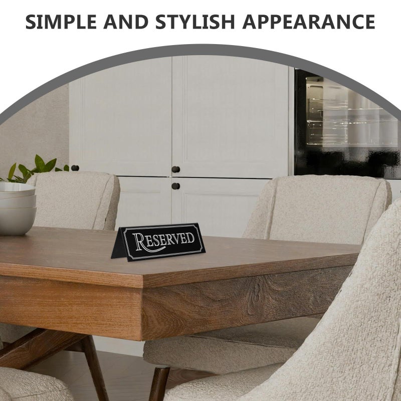 Acrylic Table Tent Cards Black Frame Double Sided Restaurant Reservation Display 2 Pcs - Image 4