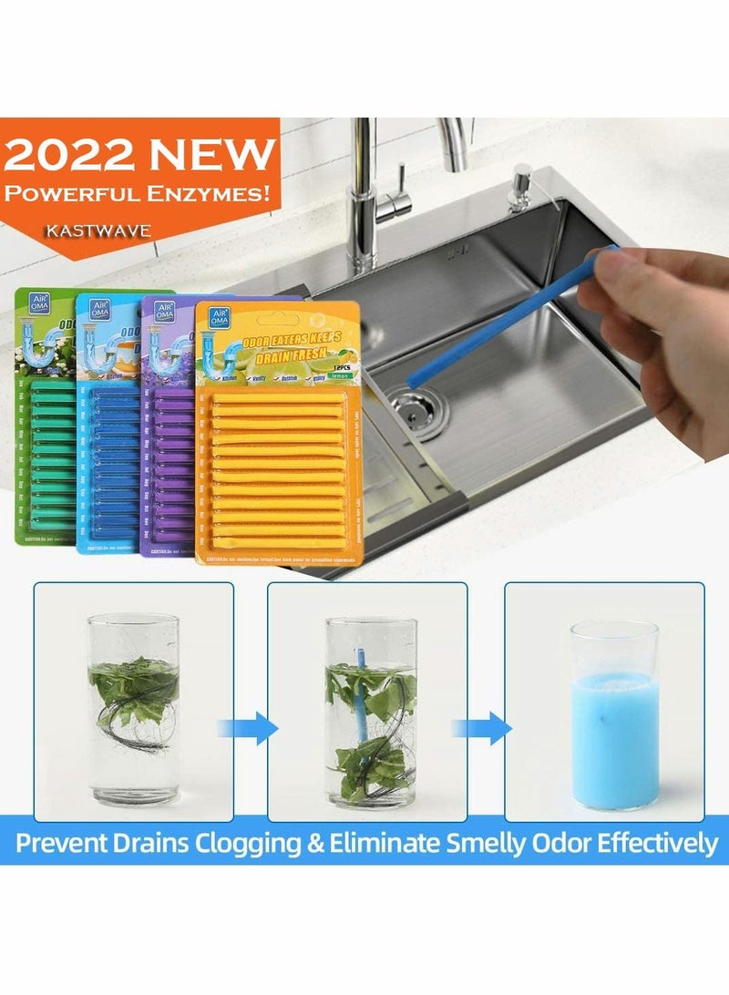 Drain Cleaner Stick, 48Pcs Drain Sticks Deodorizer, Bathroom Sink Drain Cleaning Tool, for Kitchen Shower Bathroom, Toilet, Sink Freshener - Image 3