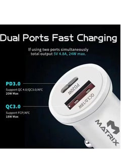 MATRIX Car Charger 20W Dual-Port - BF-CC067-20W-AC  - Image 3