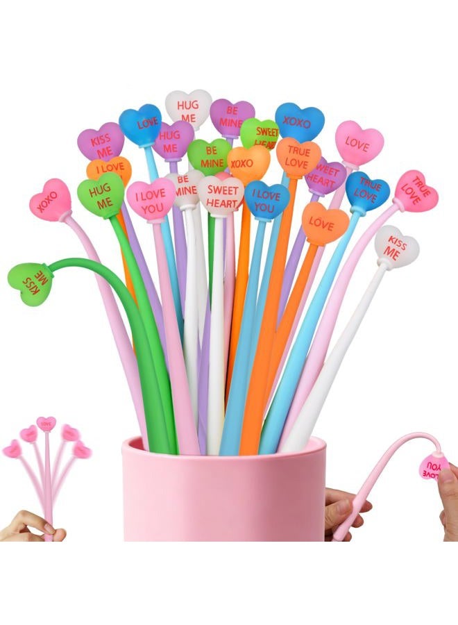 Zhirlyn Valentines Pens Stress Relief Bobblehead Pen Cute Fun Pens for kids Assorted Kawaii Gel Ink Pen for Birthday, Classroom Prizes, School, Office Supplies (Valentine, 24) - Image 1