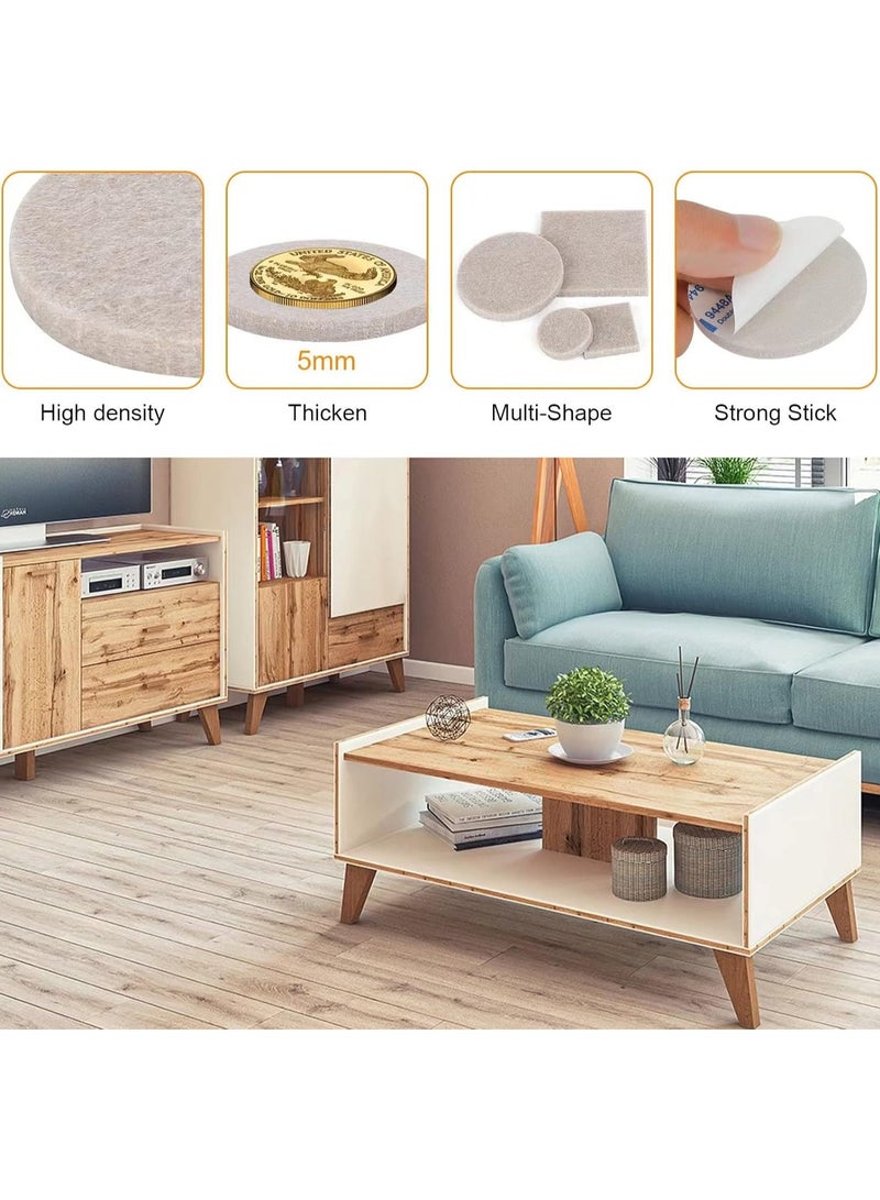 96Pcs Felt Furniture Pads 5mm Thicken Furniture Floor Protectors Felt Pads for Furniture  Anti Scratch Floor Protectors for Chair Leg Furniture Feet Wood Floor Protectors - Image 3