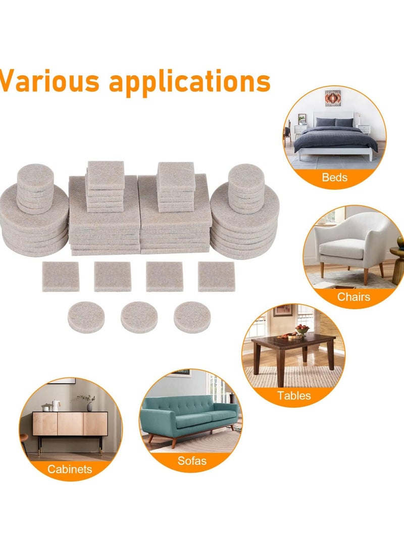 96Pcs Felt Furniture Pads 5mm Thicken Furniture Floor Protectors Felt Pads for Furniture  Anti Scratch Floor Protectors for Chair Leg Furniture Feet Wood Floor Protectors - Image 5