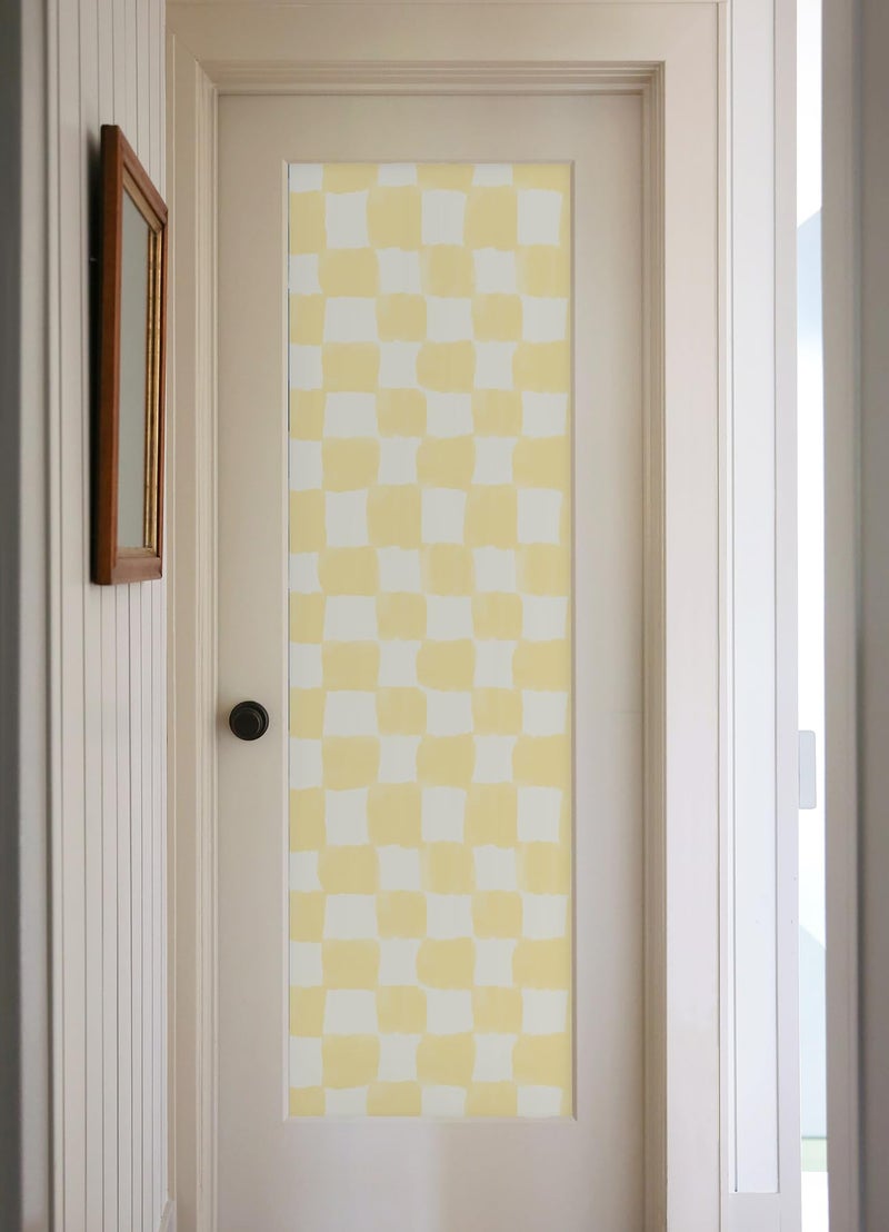 Mr. Kate RoomMates Tess Watercolor Checker Pale Yellow Peel and Stick Wallpaper, RMWS1317 - Image 4