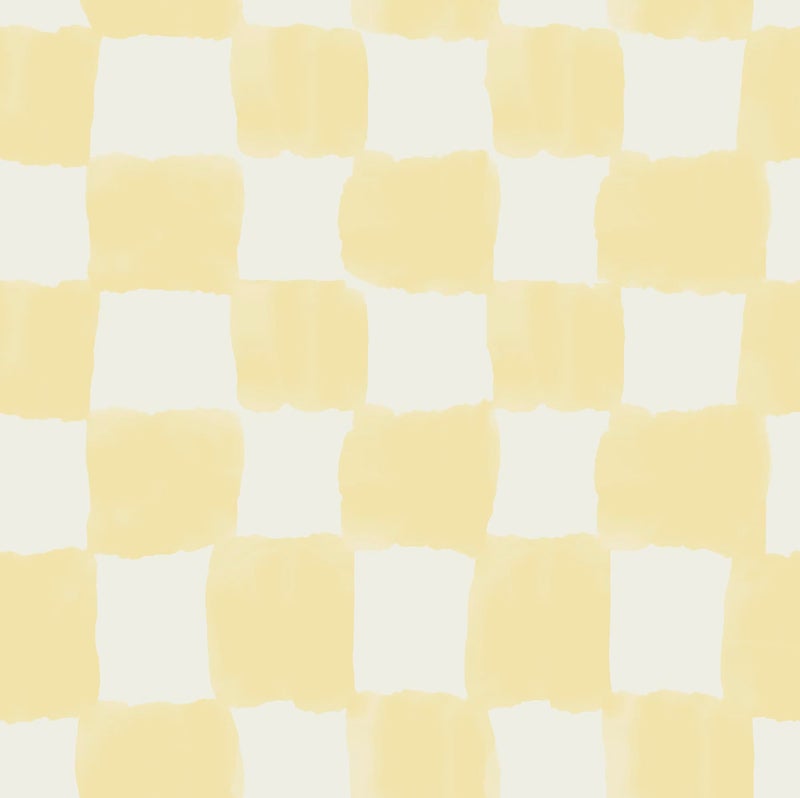 Mr. Kate RoomMates Tess Watercolor Checker Pale Yellow Peel and Stick Wallpaper, RMWS1317 - Image 1