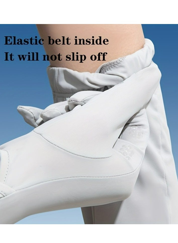 Generic 1-Pair Grey Color Ice Silk Gloves Women's Long Driving Armguard Sleeves UV Protection Fishing Summer Thin Sports Riding Loose Anti Slip Outdoor Sports  - Image 3