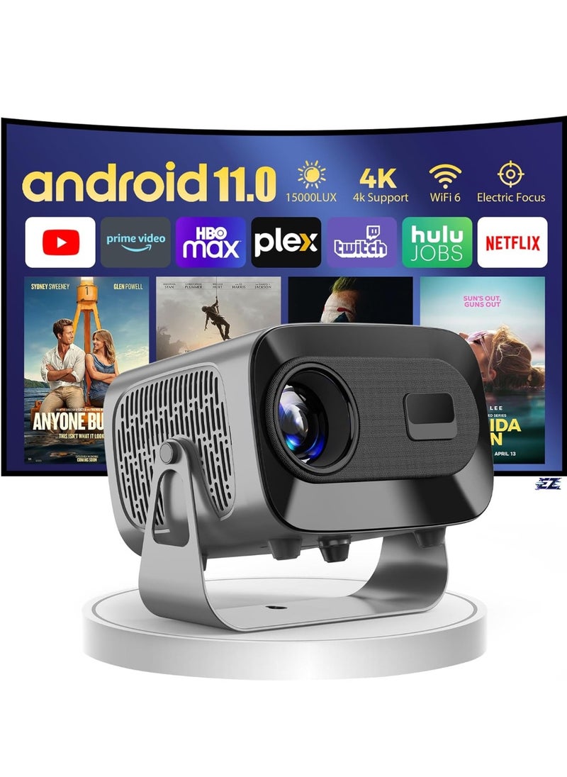 ELTRAZONE - Projector [ Android 11.0/Electric focus] with WiFi 6 and Auto keystone,15000lumens Movie Projector,Full HD 1080P Supported 360° Angle adjustment Video Projector,home theater A10 PLUS - Image 1