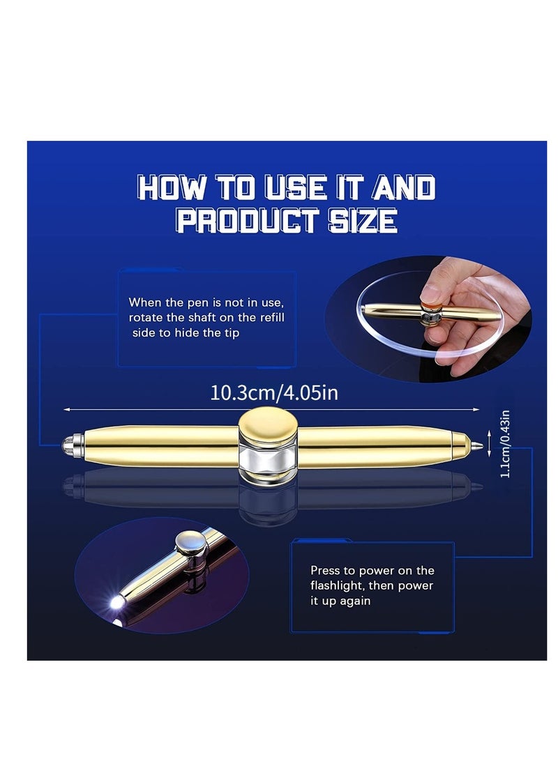 Fidget Spinner Pen With LED Light, Stress Reducer, Thinking Ballpoint Pen, Gift, Anti Stress Anxiety  - Image 2