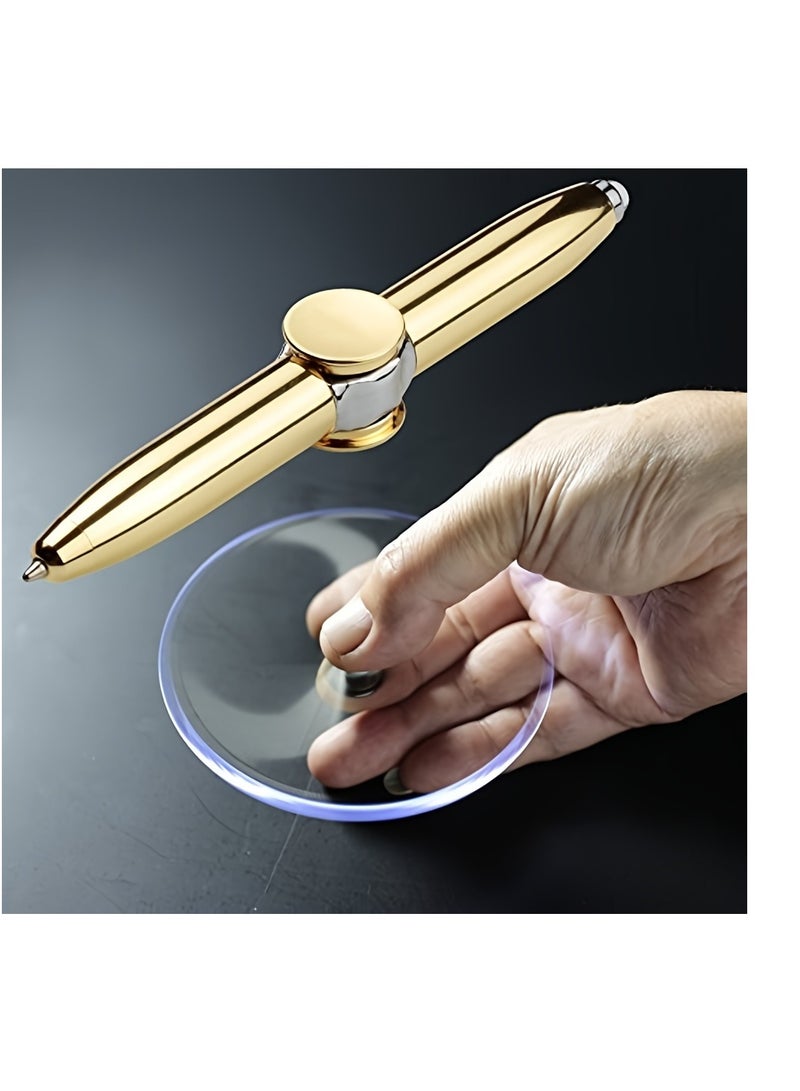Fidget Spinner Pen With LED Light, Stress Reducer, Thinking Ballpoint Pen, Gift, Anti Stress Anxiety  - Image 1