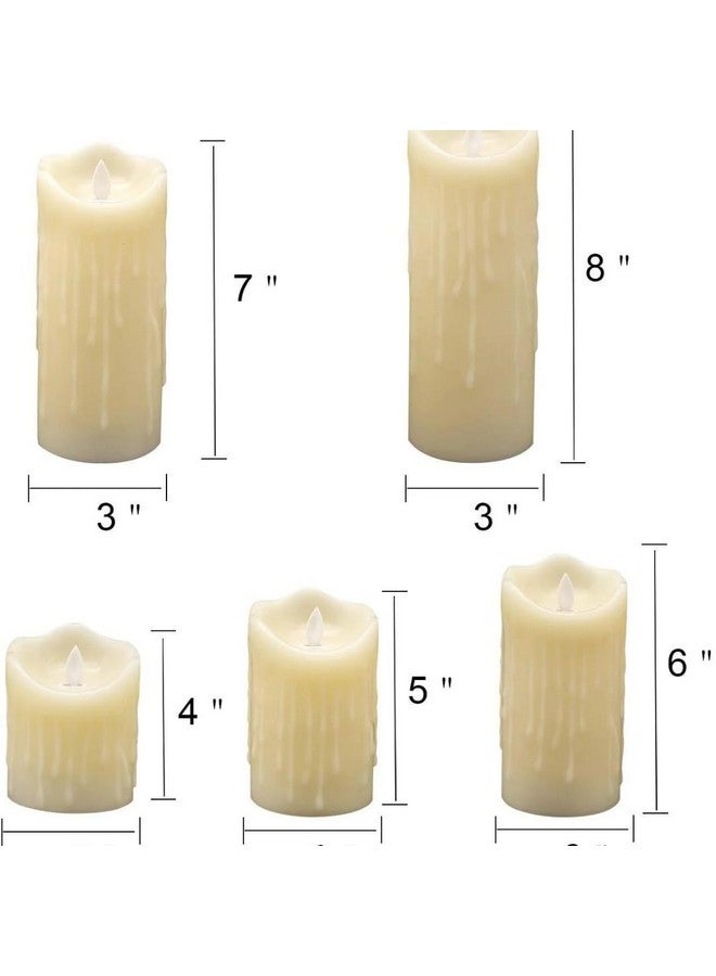CHRONOS شمعة عمود لهب متحرك LED كرونوس - عاج ذائب، بدون لهب، بدون دخان، وميض واقعي، ضوء أبيض دافئ لتزيين المنزل، ديوالي، وعيد الميلاد (8 بوصة) - Image 4