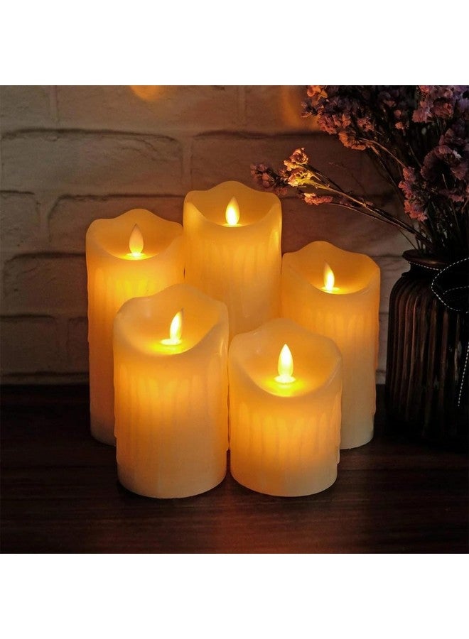 CHRONOS شمعة عمود لهب متحرك LED كرونوس - عاج ذائب، بدون لهب، بدون دخان، وميض واقعي، ضوء أبيض دافئ لتزيين المنزل، ديوالي، وعيد الميلاد (8 بوصة) - Image 3