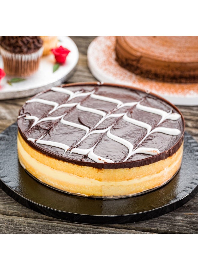 Restaurantware Pastry Tek 10 Inch Cake Board, 1 Durable Cake Drum - Round, Covered Edges , Black Paper Cake Base, Disposable, For Birthdays, Weddings, Or Parties - Image 3