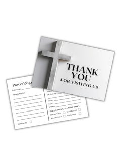 Lashicorn Church Visitor Cards To Fill Out Welcome Prayer Request | 50 Pk 4 X 6” Postcards Pack Bulk Thank You For Visiting Pew Tracts Soul Winning Cross And Bible  - Image 1