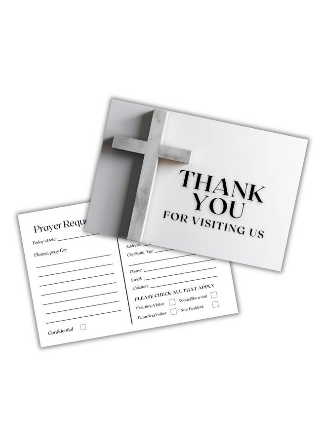 Lashicorn Church Visitor Cards To Fill Out Welcome Prayer Request | 50 Pk 4 X 6” Postcards Pack Bulk Thank You For Visiting Pew Tracts Soul Winning Cross And Bible  - Image 1