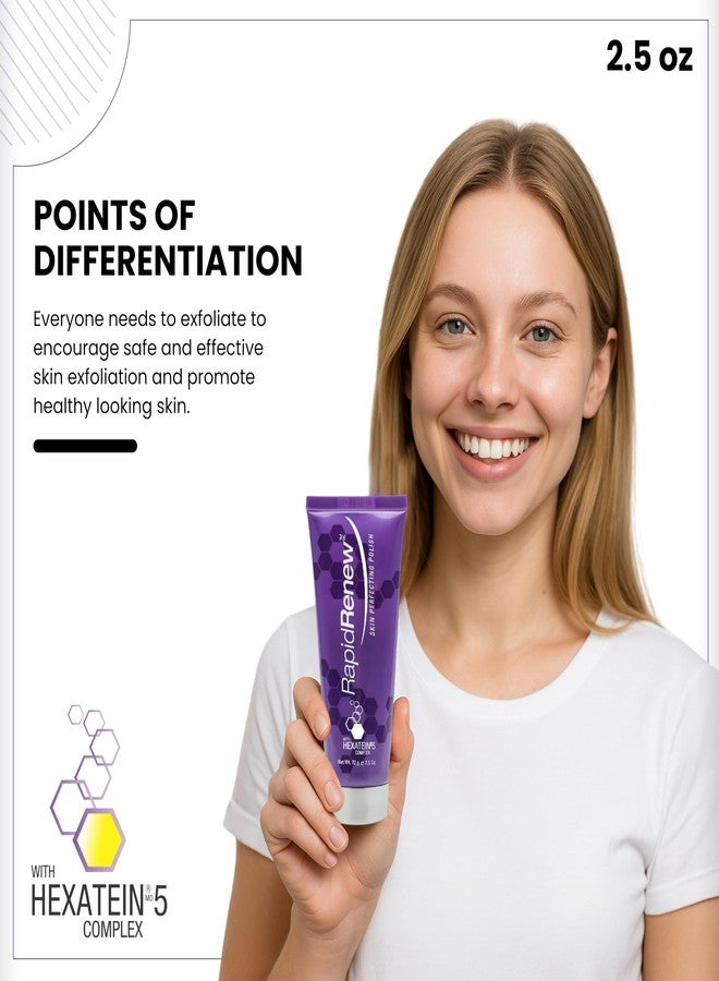 Rapidlash RapidRenew مقشر البشرة المثالي - غسول وجه مقشر وكريم تقشير مع فيتامين C، مركب Hexatein 5 - مقشر للوجه للنساء والرجال، مصغر للمسام - 2.5 أونصة سائلة - Image 4