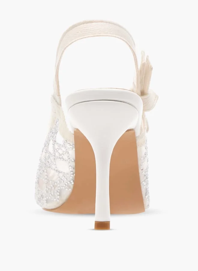 Flora Bella By Shoexpress Women's Embellished Slingback Shoes with Stiletto Heels