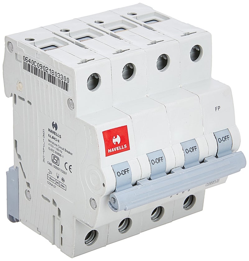 Havells DHMGCFPF040 PVC Plastic 40A MCB FP C Curve (White) - Image 1