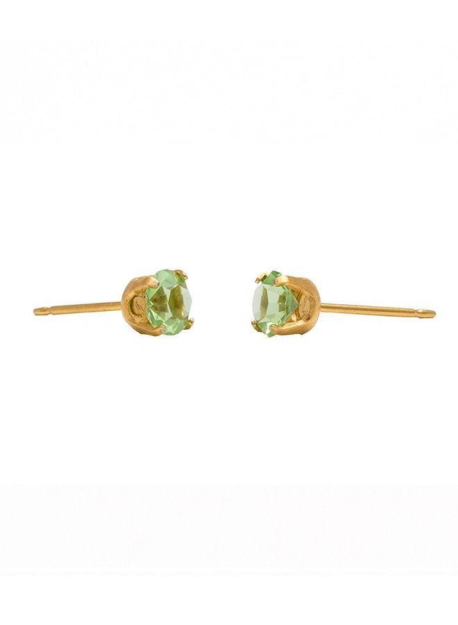 Studex 5MM August Peridot 24K Pure Gold Plated Ear Studs - Image 4