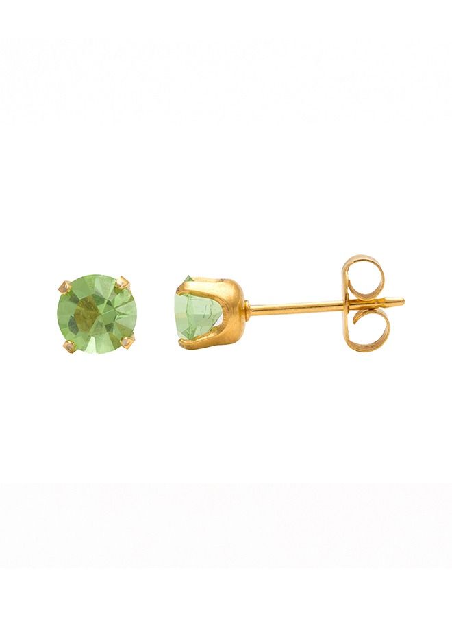 Studex 5MM August Peridot 24K Pure Gold Plated Ear Studs - Image 3
