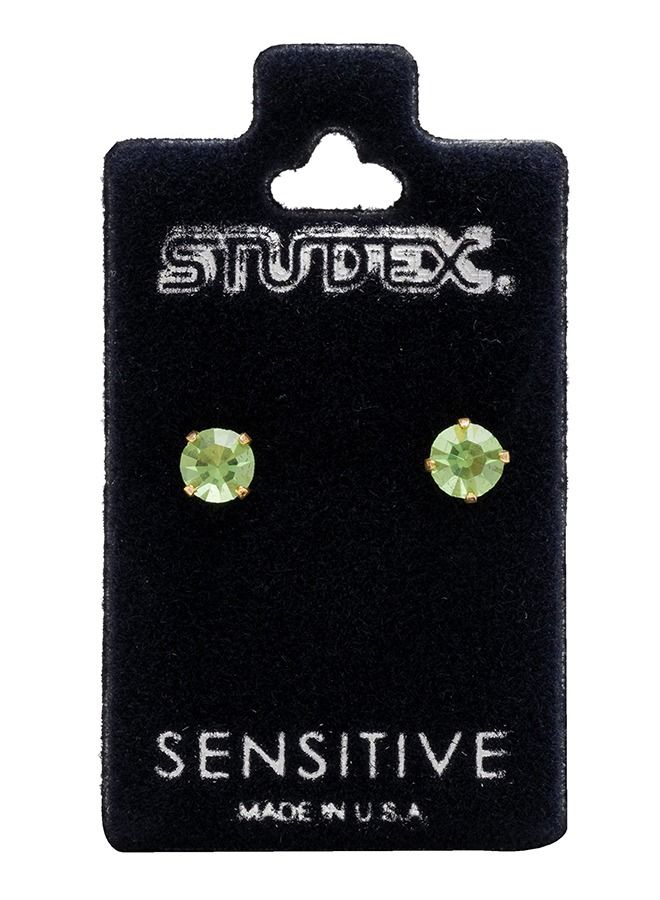 Studex 5MM August Peridot 24K Pure Gold Plated Ear Studs - Image 5