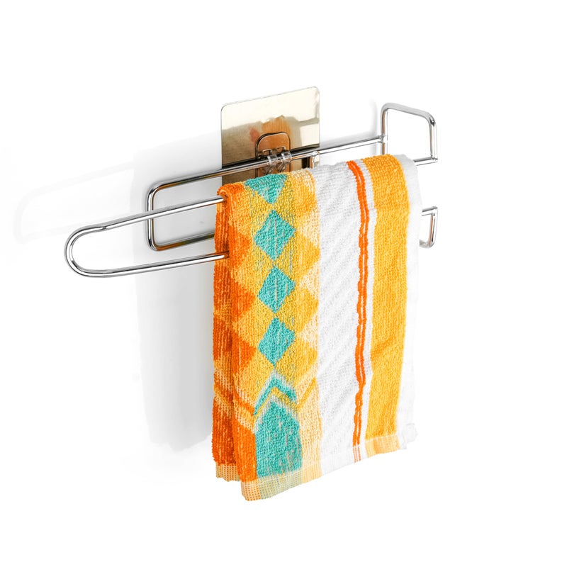 GS Gujarat GS Gujarat Toilet Paper Holder -Kitchen -Bathroom Napkin Holder Wall-Mounted Paper Towel Holder, Chrome-Plated Metal, Self-Adhesive Installation Pack of 1  - Image 3