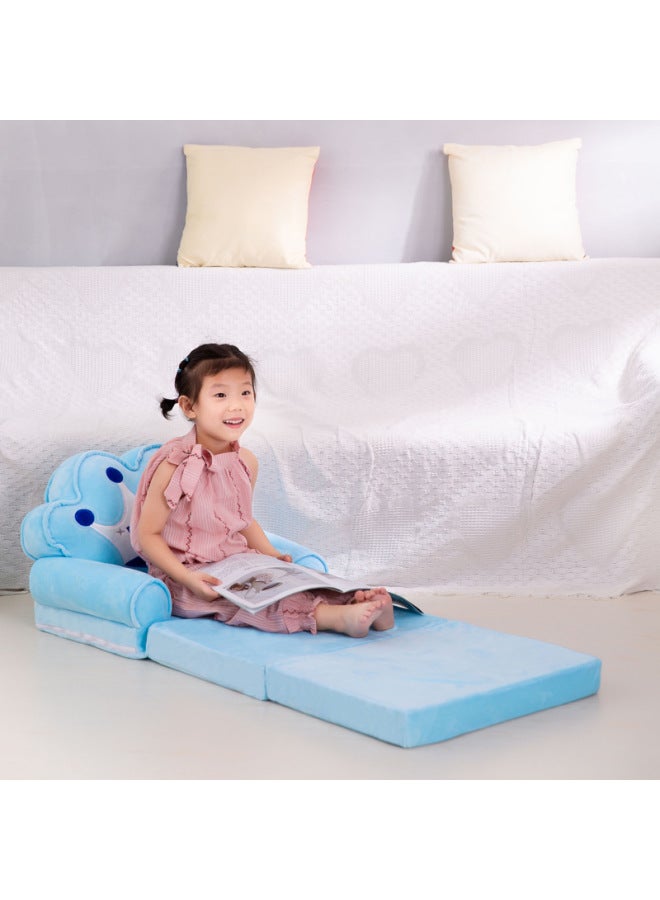 Children's Folding Sofa Bed Nap Cartoon Cute Kindergarten Baby's Small Sofa Lazy Seat Detachable And Washable Three-Layer-Specifications:Three-layer Folding-Color:Powder Crown - Image 5
