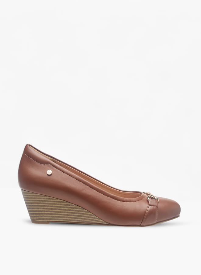 Celeste Womens Metal Accent Slip-On Ballerina Shoes With Wedge Heels  - Image 3