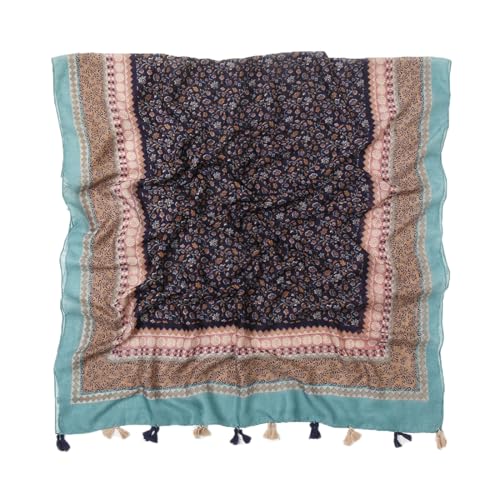 Yeieeo Lightweight Women's Fashion Floral Boho Soft Blanket Oversized Fringed Scarf Wraps Shawl(Floral 10) - Image 4