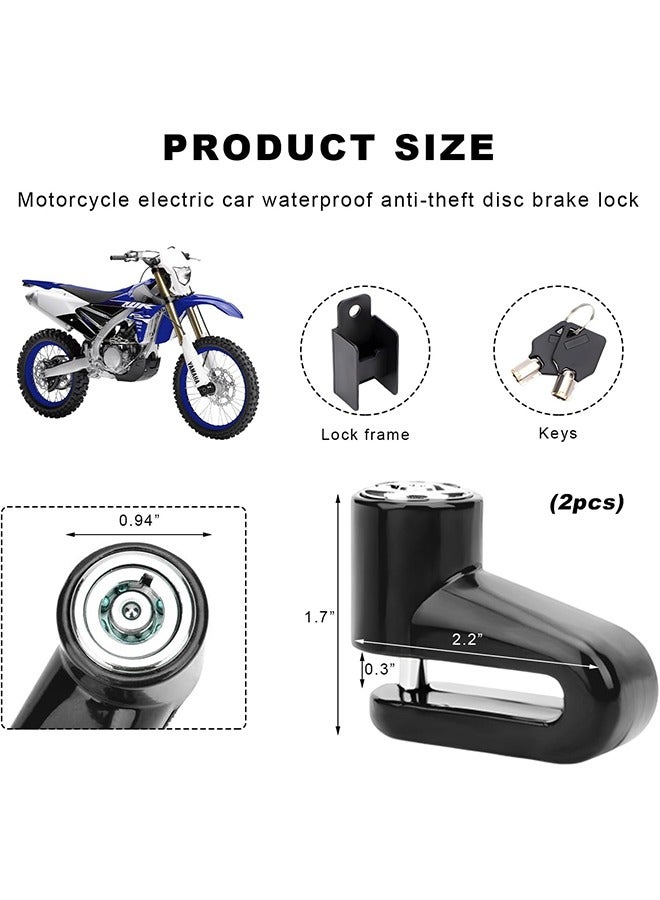 meayul Motorcycle Bike Anti-Theft Wheel Disc Brake Lock, 2 PCS Motorcycle Disc Brake Lock, Mountain Road Bike Padlock with Keys - Image 3