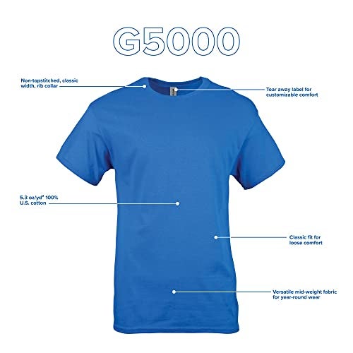 Gildan mens Heavy Cotton T-shirt, Style G5000, Multipack Shirt, Royal (2-pack), Medium US - Image 4