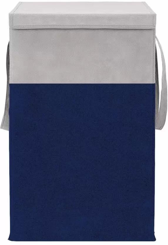 HomeSpire HomeSpire 75 LTR Clothes Basket Toy Storage Box Foldable Laundry Bag Lid Handles Clothes Dress Bin Washing Cloth Basket Dhakkan BoxBlue - Image 3