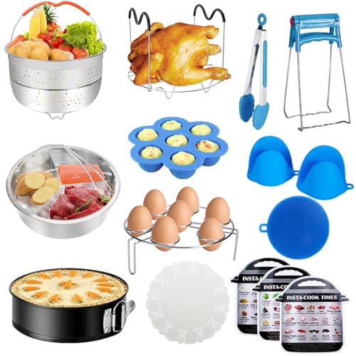 Alpacasso Accessories for Instant Pot, 73 PCS Accessories for Pressure Cooker for 5/6/8 Qt Electric Pressure Cooker -2 Steamer Baskets, Steamer Rack, Non-stick Springform Pan, Egg Rack - Image 1