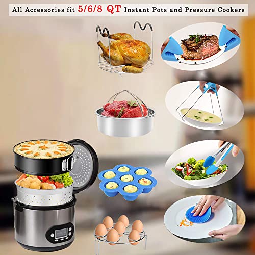 Alpacasso Accessories for Instant Pot, 73 PCS Accessories for Pressure Cooker for 5/6/8 Qt Electric Pressure Cooker -2 Steamer Baskets, Steamer Rack, Non-stick Springform Pan, Egg Rack - Image 2
